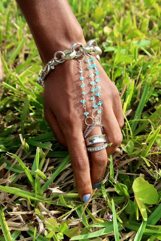 Stackable Crystal Hand Chain Bracelet